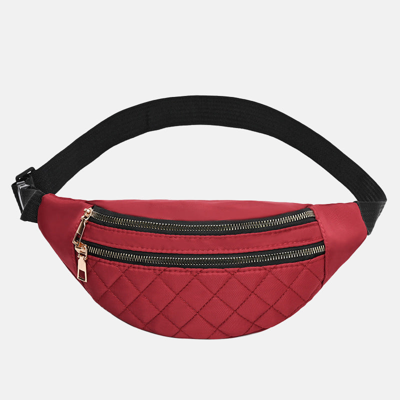 Women’s Quilted Double Zipper Waist Fanny Packs image 2