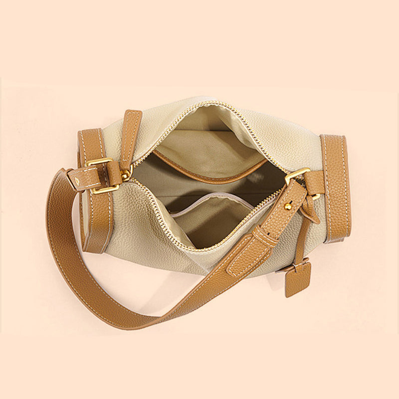 Women’s Genuine Leather Minimal Shoulder Baguette Bags image 5