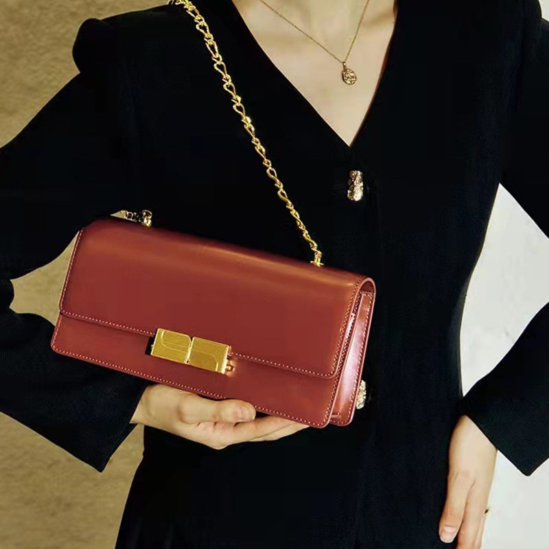 Women’s Genuine Leather Clutch Purse with Shoulder Chains image 7