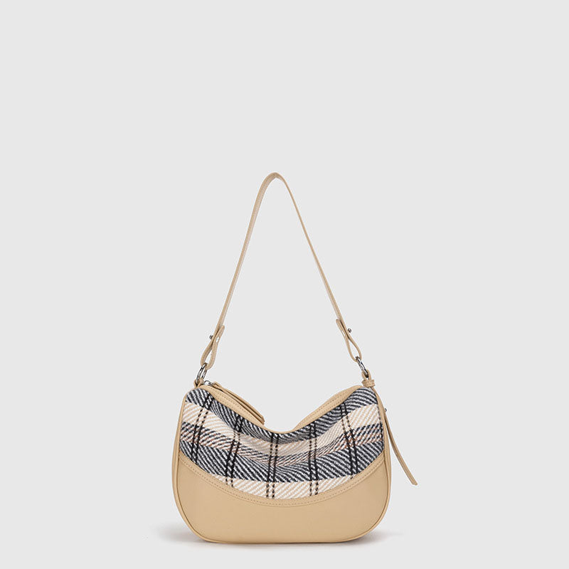 Women’s Plaid Baguette Shoulder Bags in Vegan Leather image 6