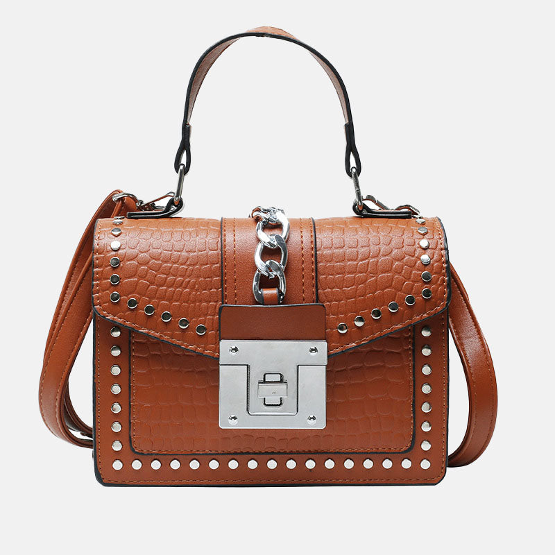Women’s Studs Croc Embossed Messenger Bags image 3