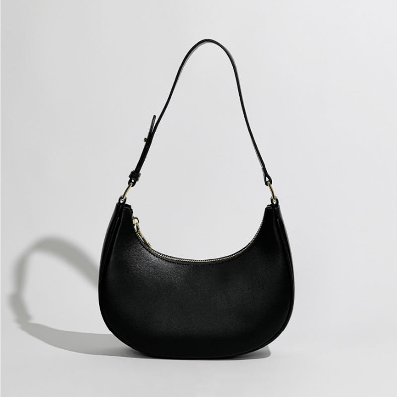 Women’s Minimal Hobo Genuine Leather Baguette Bags image 7