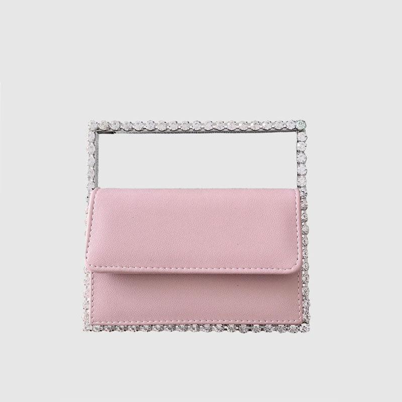 Women’s Rhinestones Square Evening Bags Pink image