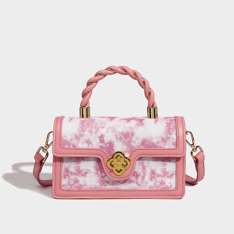 Women’s Dye Twisted Top Handle Bags with Shoulder Strap image
