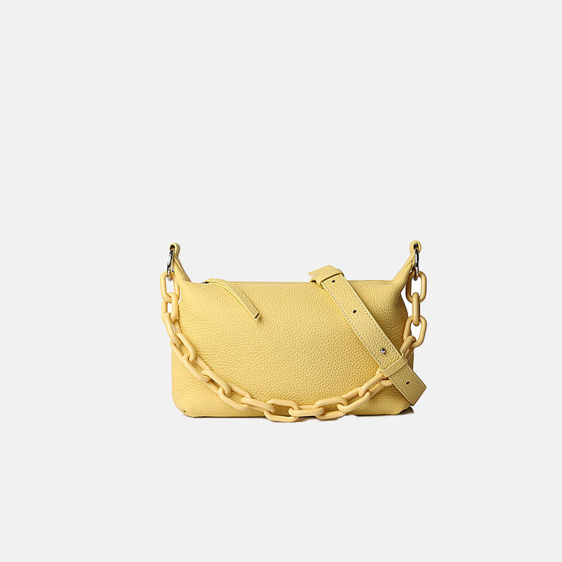 Women’s Chains Leather Shoulder Baguette Bags image