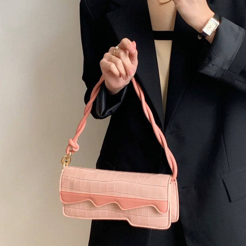 Women’s Croc Embossed Waves Baguette Bags image 2