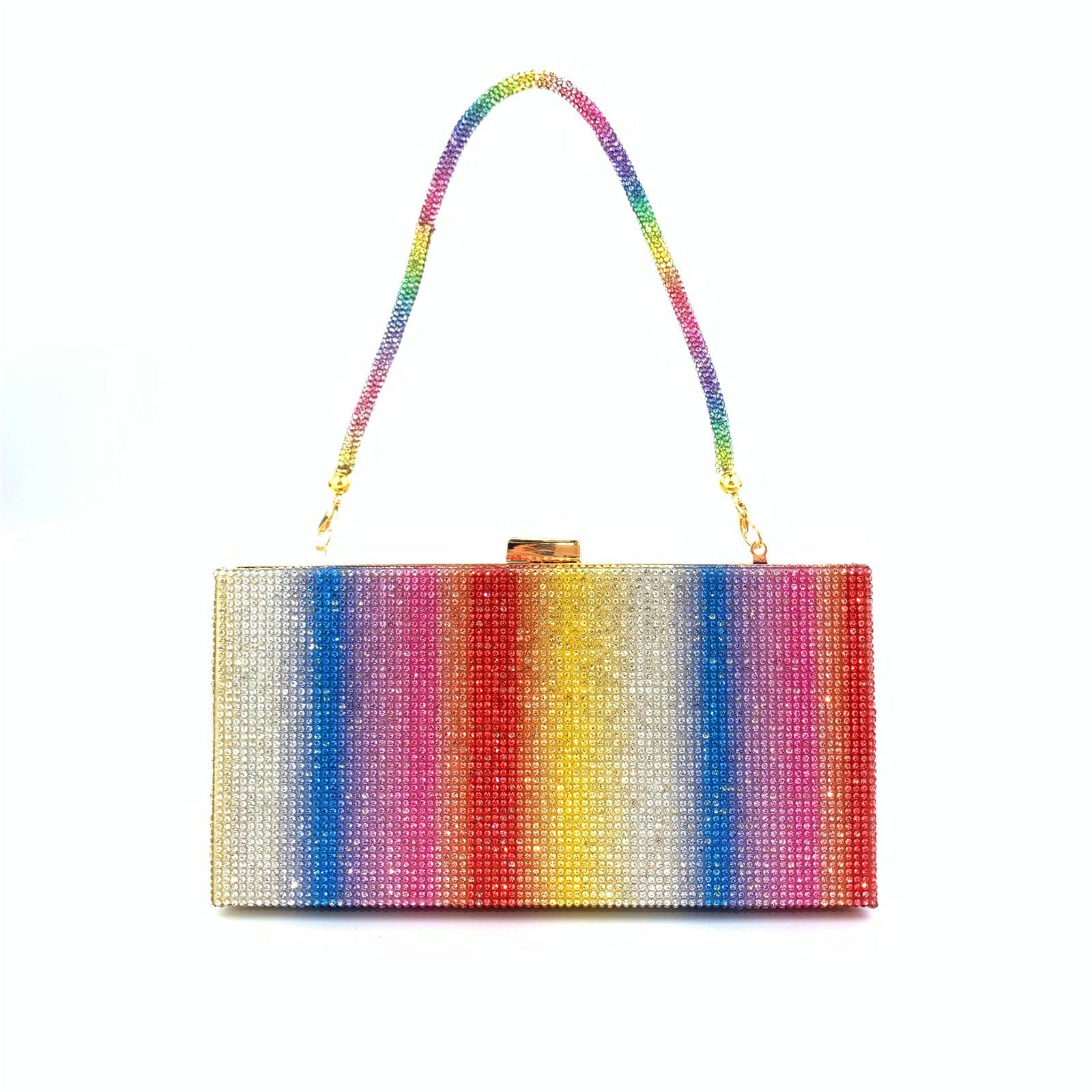 Women’s Rainbow Rhinestone Evening Clutch image 2