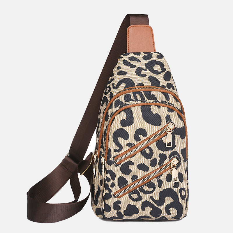 Women’s Leopard Print Plus Size Crossbody Sling Bags image