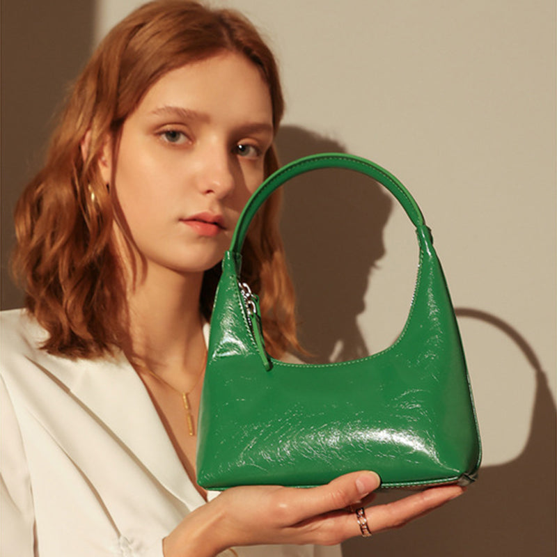 Women’s Small Genuine Leather Hobo Baguette Bags image 6