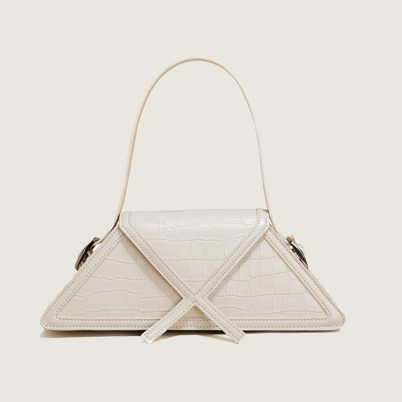 Women’s Trapezoid Croc Print Baguette Bags image 4