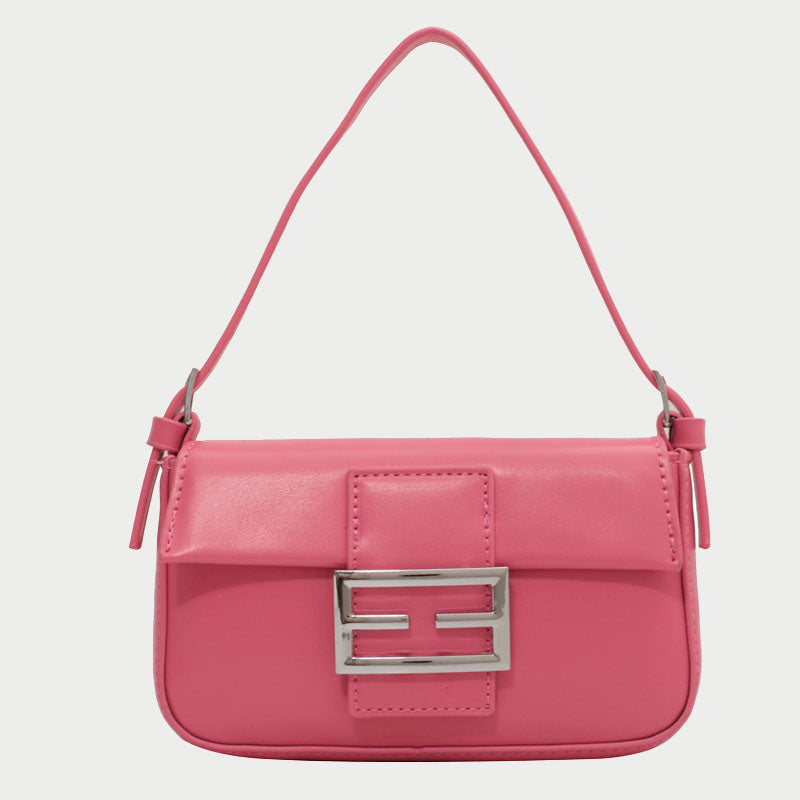 Women’s Buckle Flap Vegan Baguette Bags image 4