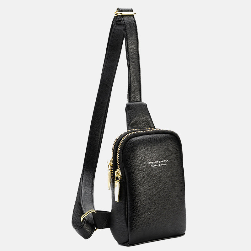 Women’s Minimal Textured Crossbody Sling Bags in Vegan Leather image 2