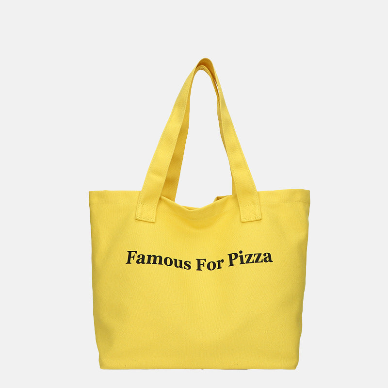 Women’s Letter Print Canvas Shopping Tote image 8