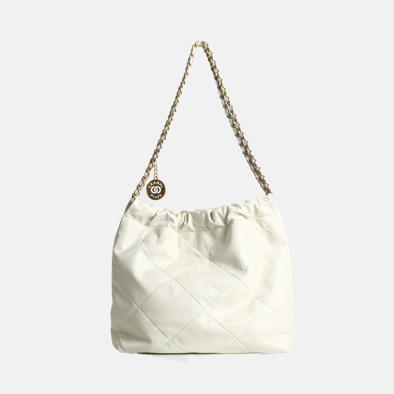 Women’s Genuine Leather Chains Quilted Hobo Bags image 3