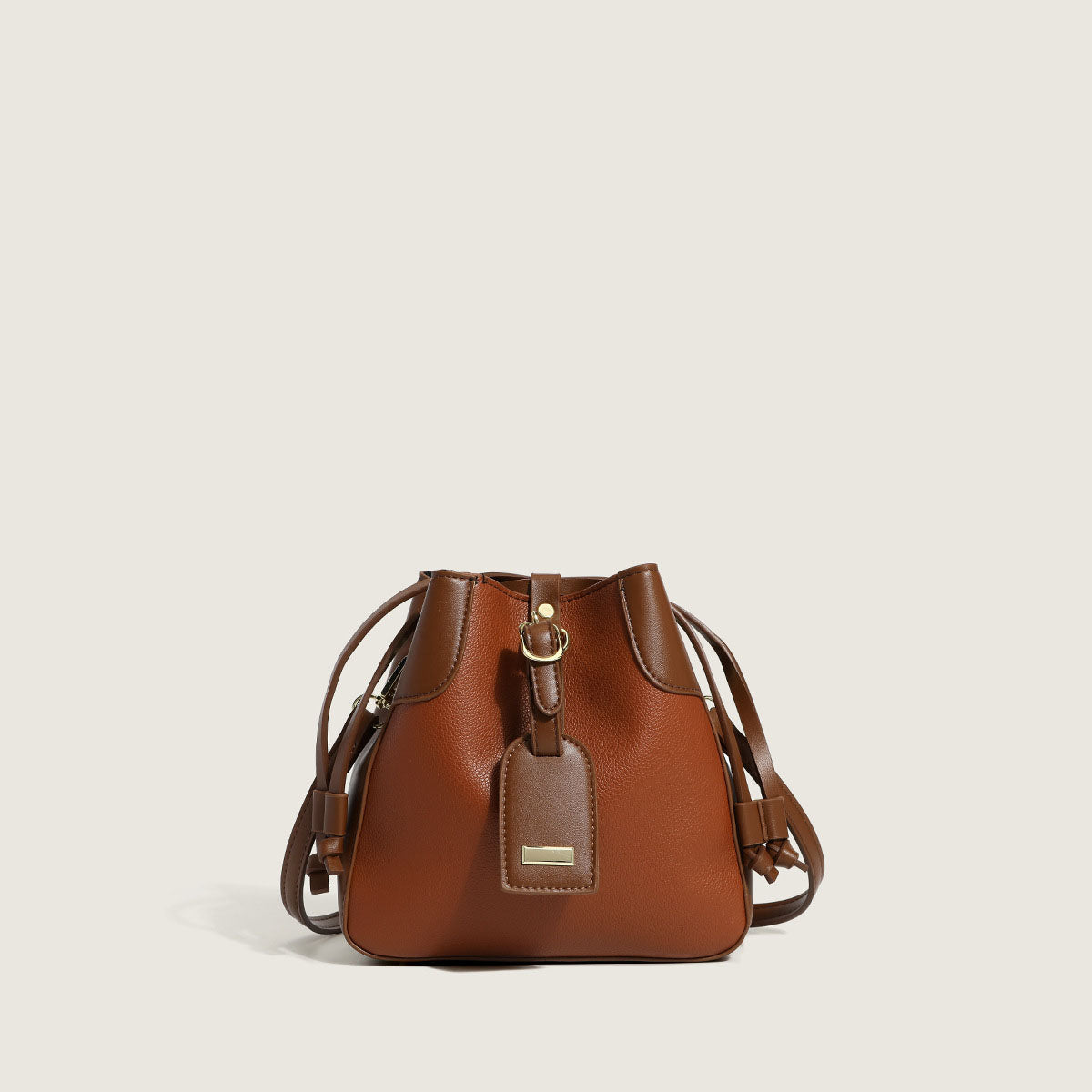 Women’s Minimal Vegan Bucket Bags with Shoulder Strap image 6