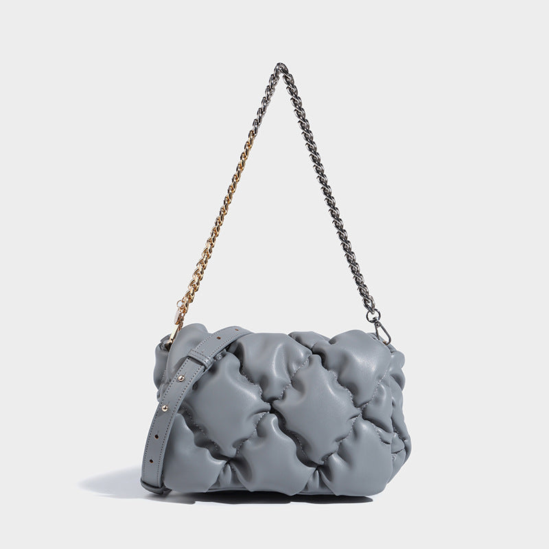 Women’s Pineapple Quilted Chains Flap Shoulder Bags in Vegan Leather image 5