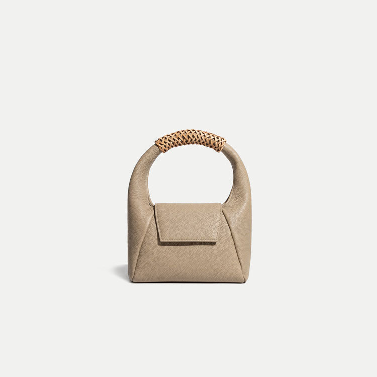 Women’s Leather Minimalism Woven Top Handle Handbags image 5