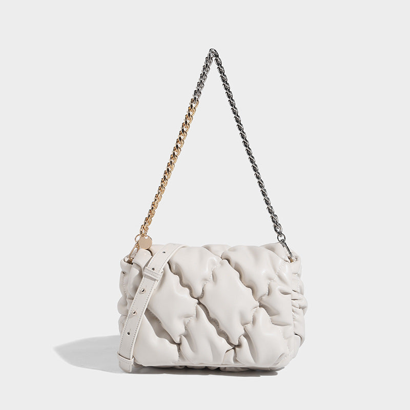 Women’s Pineapple Quilted Chains Flap Shoulder Bags in Vegan Leather image 6