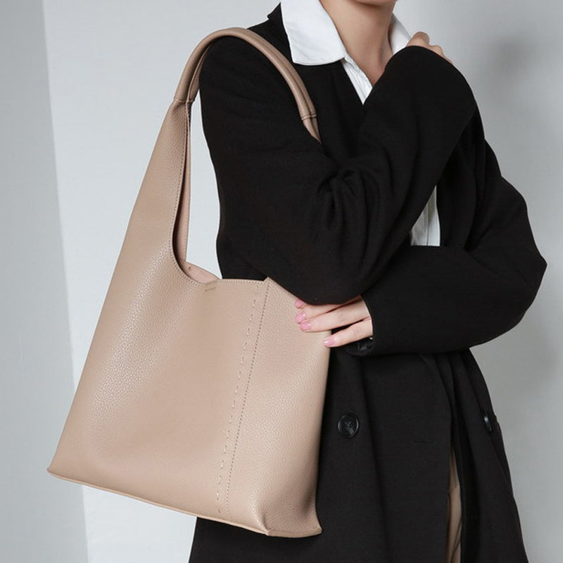 Women’s Genuine Leather Shoulder Hobo Bags with Interior Purse image 2