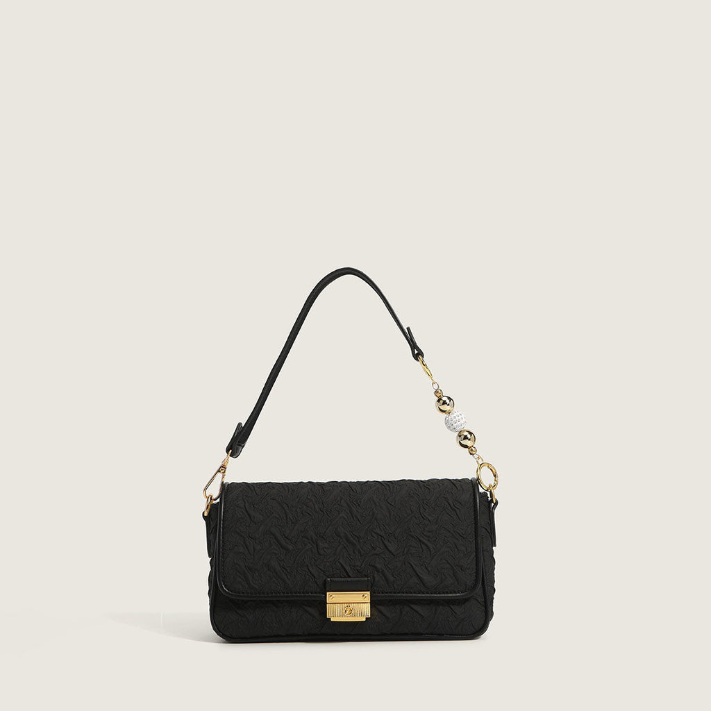 Women’s Textured Flap Vegan Baguette Bags image