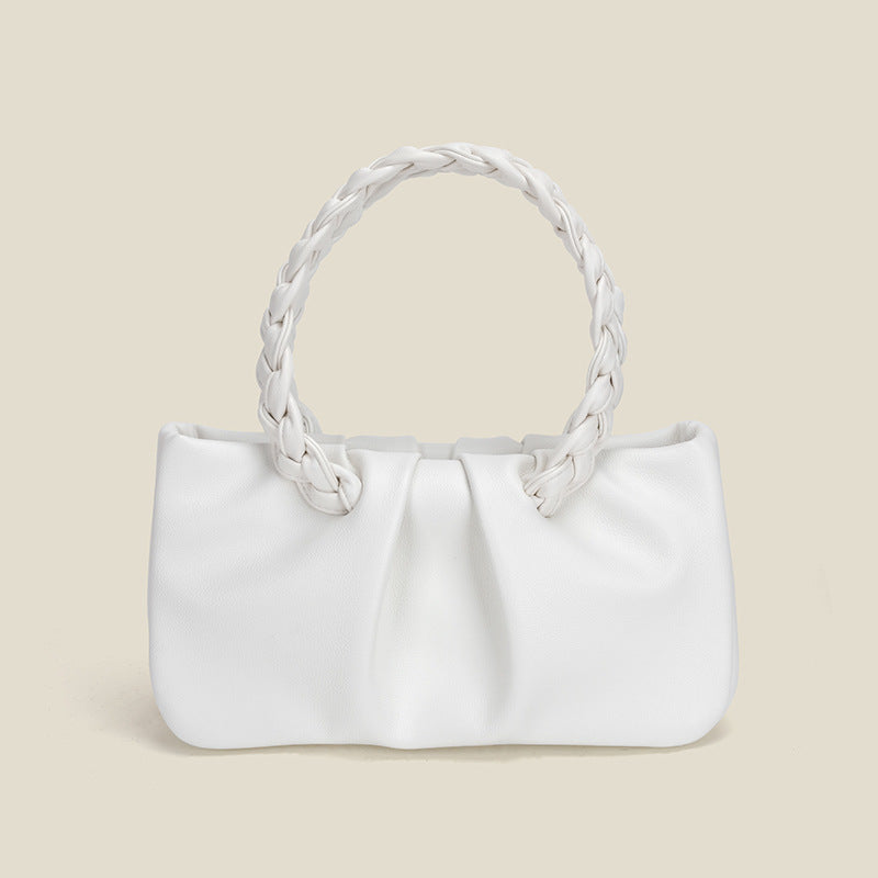Women’s Braided Bucket Top Handle Bags in Vegan Leather image 5