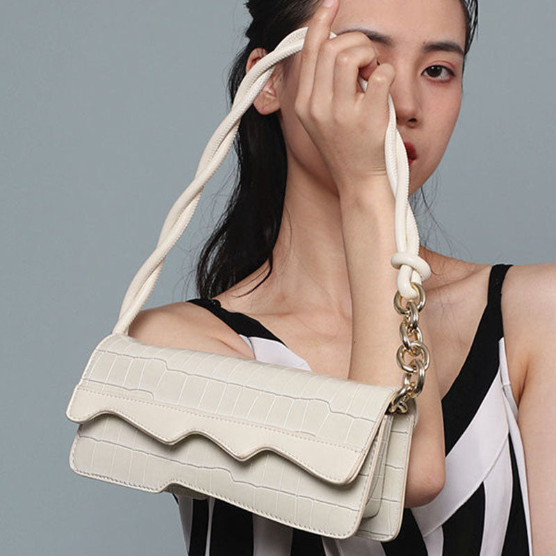 Women’s Croc Embossed Waves Baguette Bags image 3