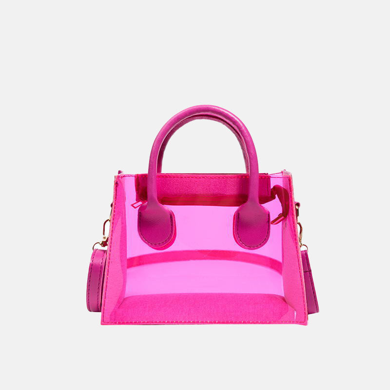 Women’s Small Clear PVC Satchel Handbags with Shoulder Strap image 2