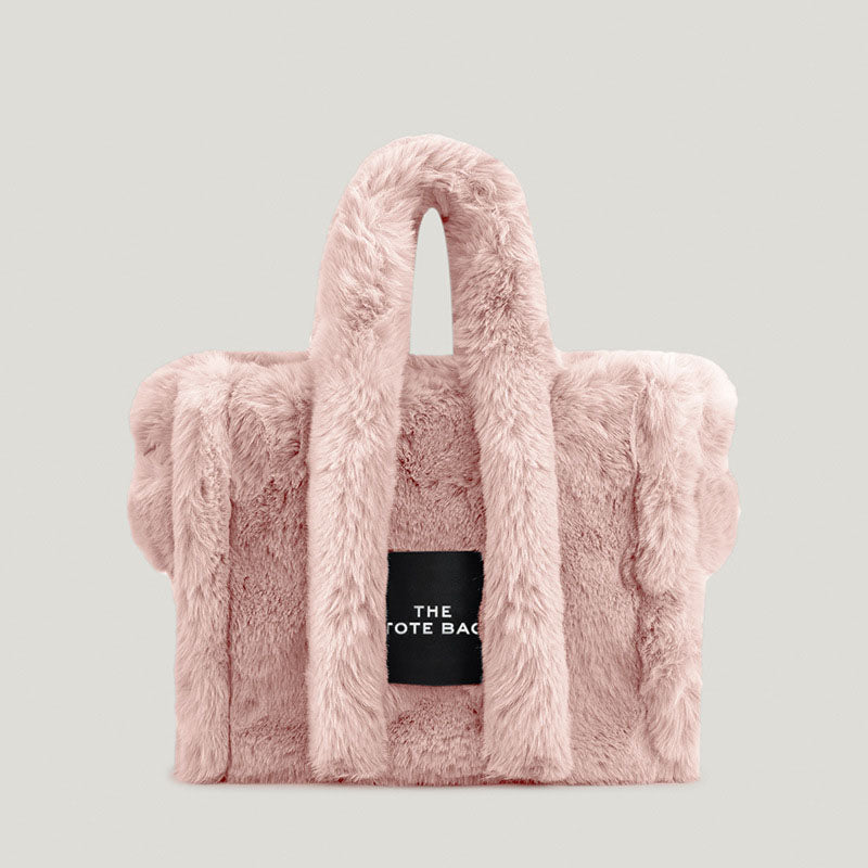 Women’s Faux Fur Letther Print Large Tote Bags image 9