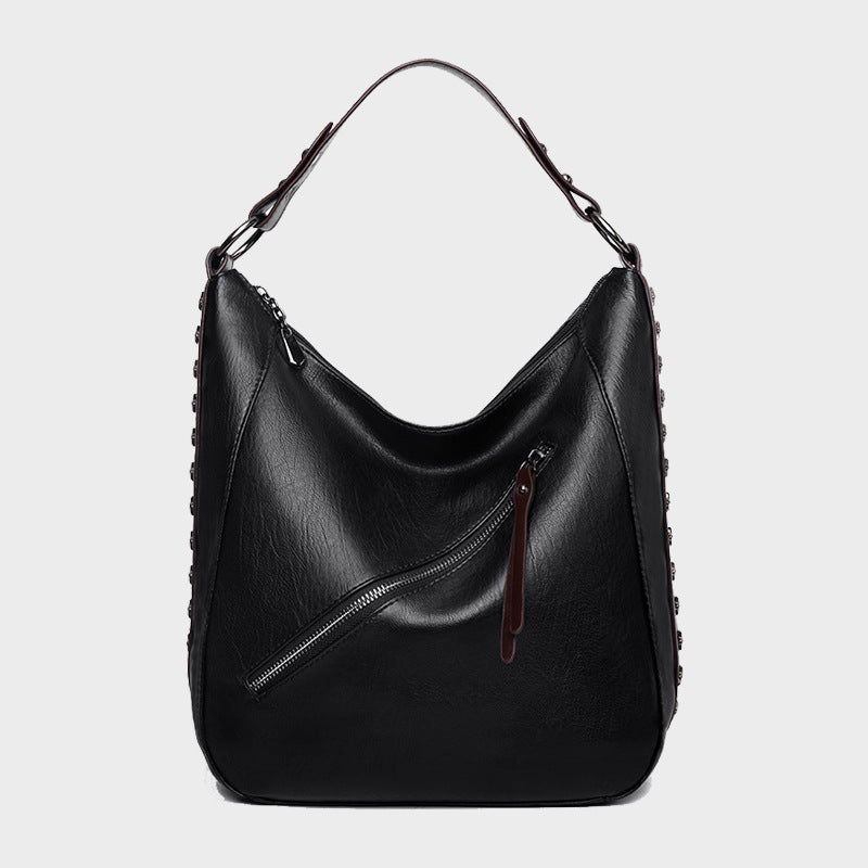Women’s X Studded Side Zipper Vegan Hobo Bags image