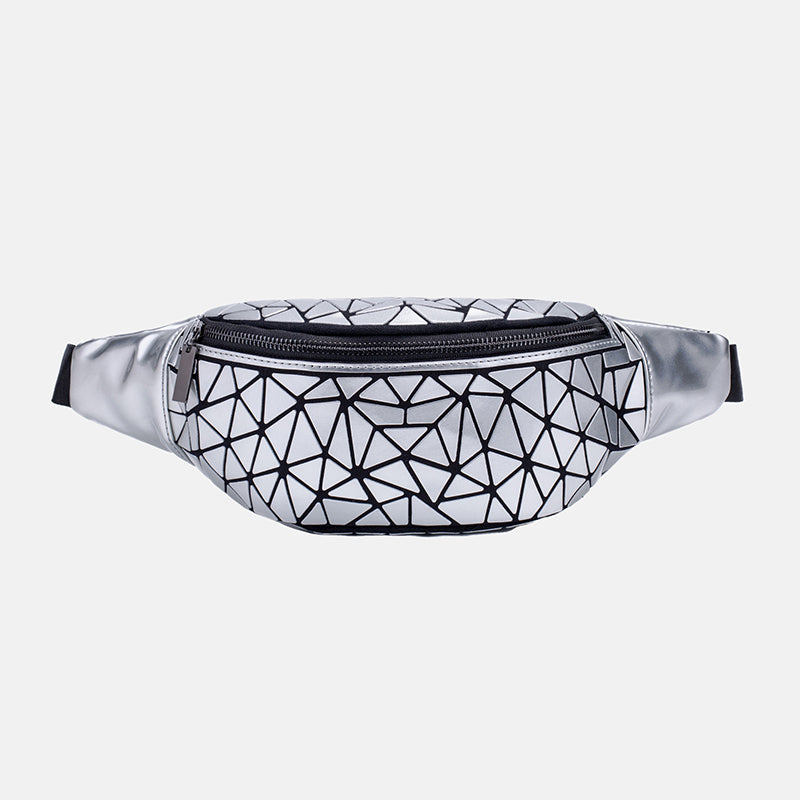 Women’s Metallic Geometric Zipper Fanny Packs image 4