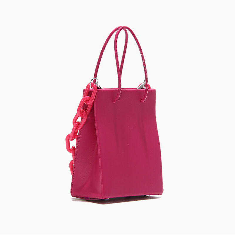 Women’s Hot Pink Tote Handbags with Mini bags – Multi Straps image 4