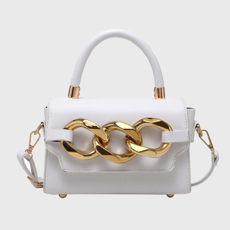 Women’s Large Chains Vegan Handbags with Crossbody Strap image 5