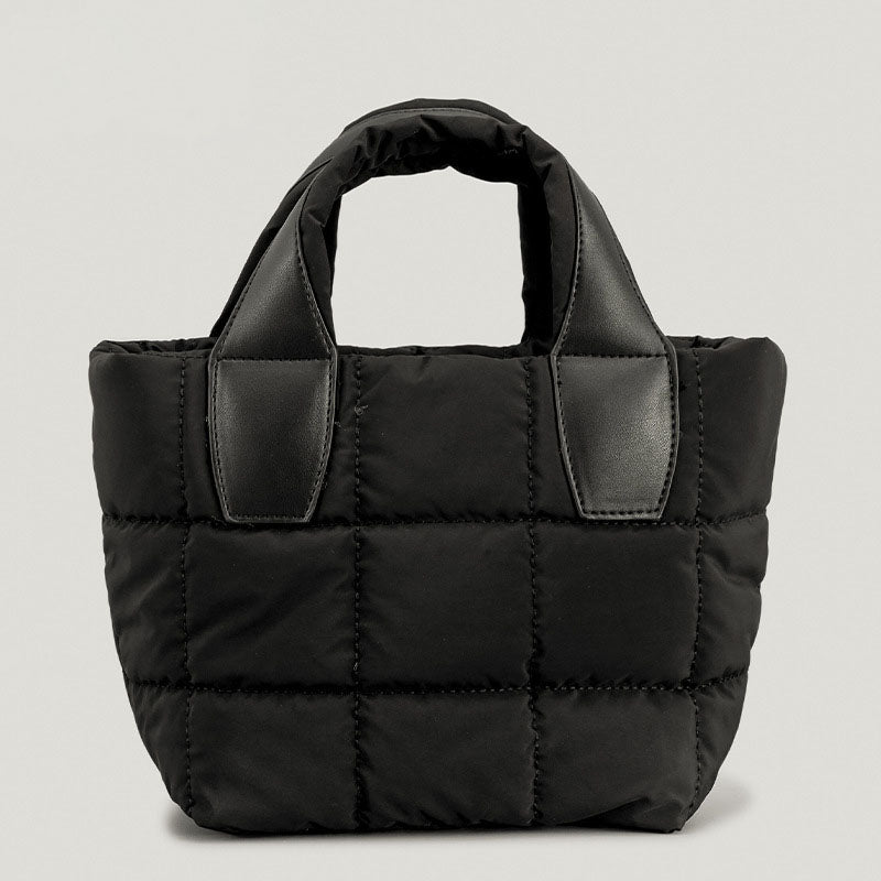 Women’s Quilted Puffer Dual Handle Tote Bags with Shoulder Strap image 10