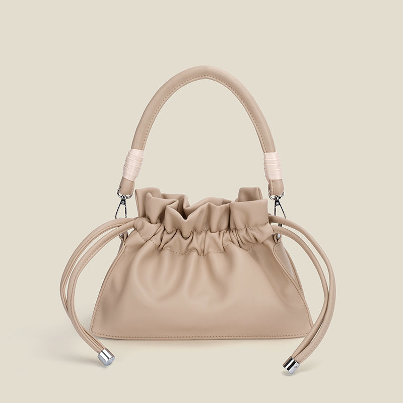 Women’s Slouchy Drawstring Bucket Bags Vegan Leather image