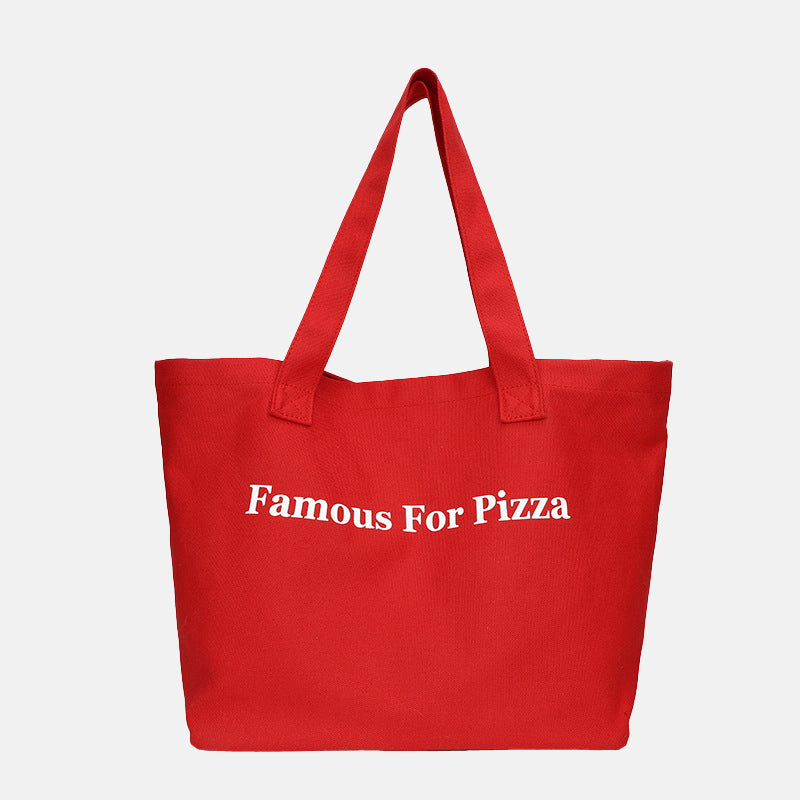 Women’s Letter Print Canvas Shopping Tote image 10