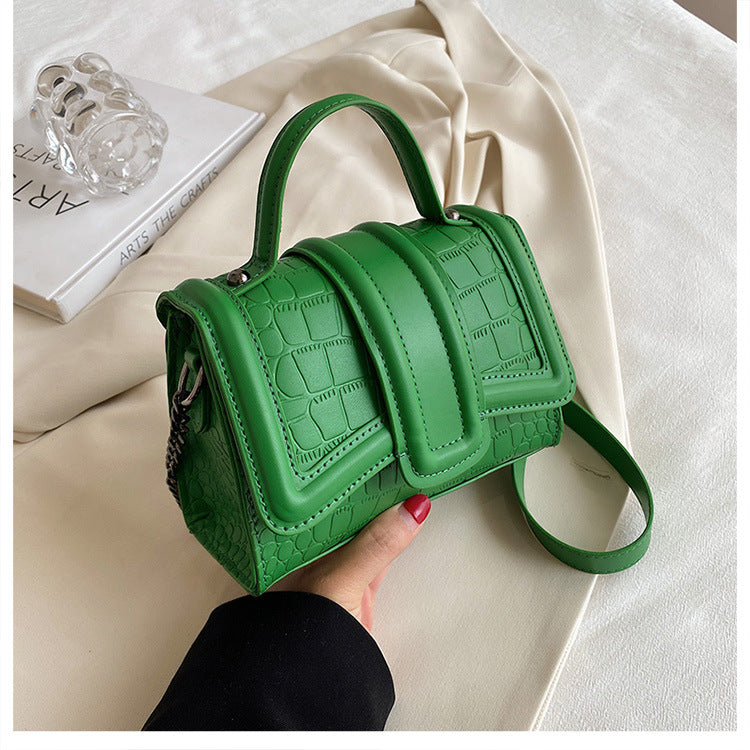 Women’s Small Croc Print Flap Top Handle Bags with Shoulder Strap image 7