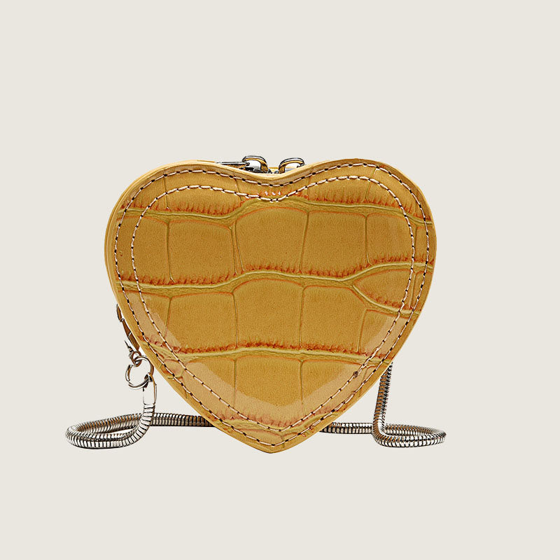 Women’s Croc Embossed Heart Shape Mini Purse image 8