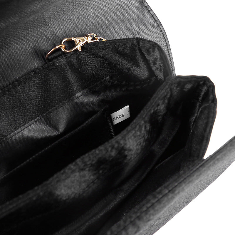 Women’s Rhinestone Evening Long Clutch Bags with Chains Black image 6