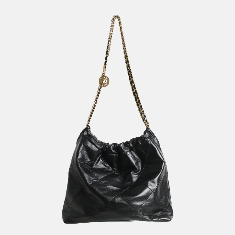Women’s Genuine Leather Chains Quilted Hobo Bags image