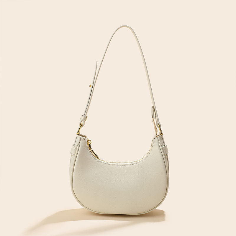 Women’s Minimal Genuine Leather Hobo Baguette Bags image 6