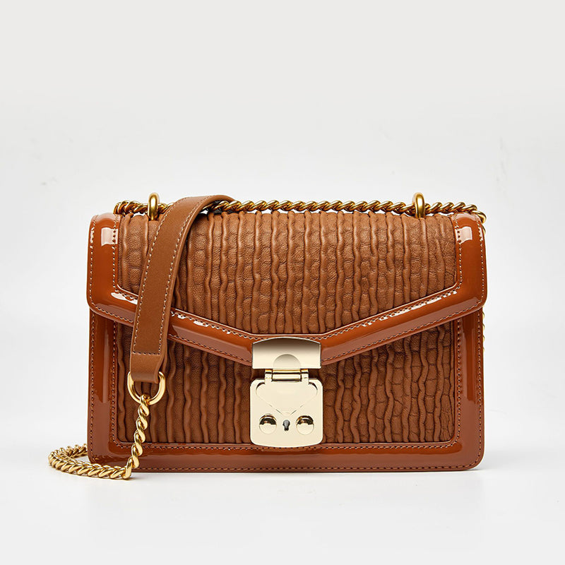 Women’s Genuine Leather Quilted Flap Crossbody Bags image