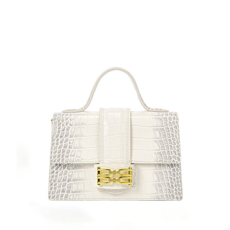 Women’s Genuine Leather Croc Print Small Top Handle Bags image 6