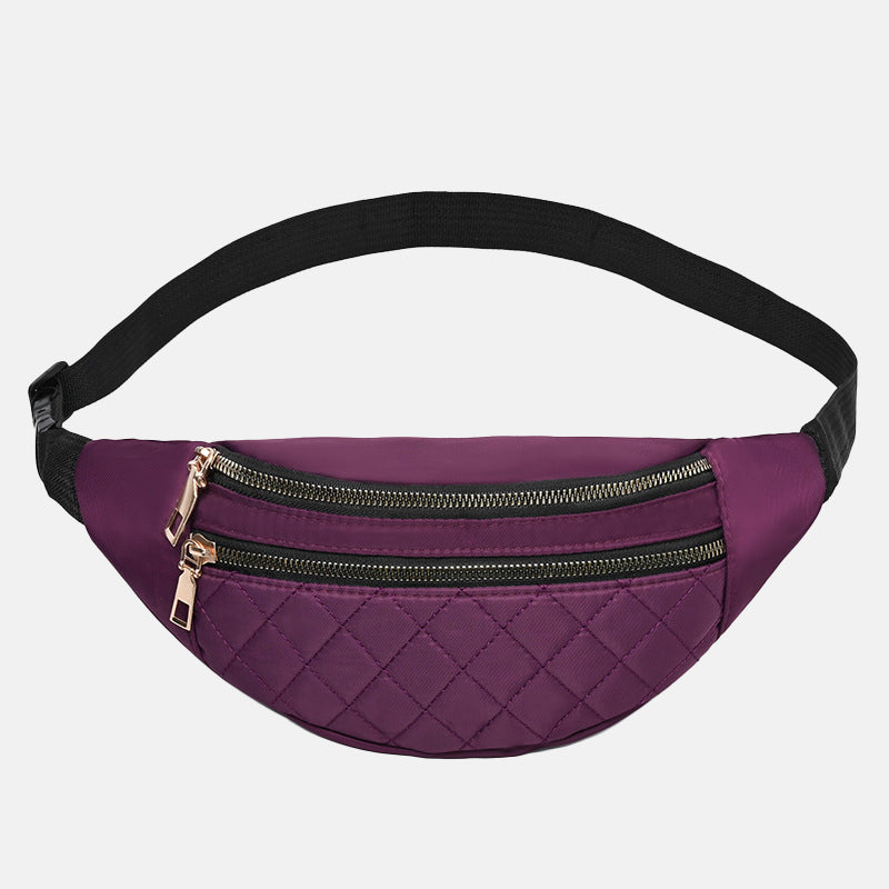 Women’s Quilted Double Zipper Waist Fanny Packs image 3
