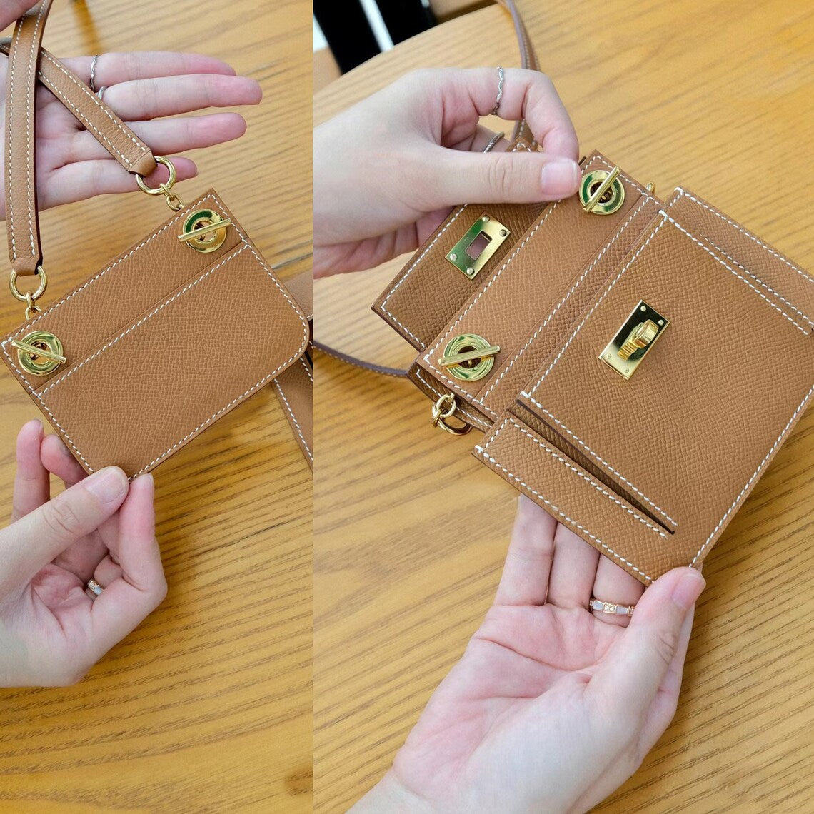 New design insert with wallet strap for Kelly Pocket Compact Wallet Epsom