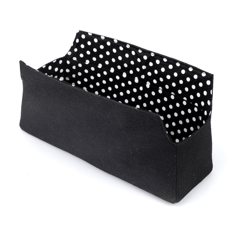 Felt Bag Organizer: Polka Dot Cotton Liner, Bolide Bag Insert
