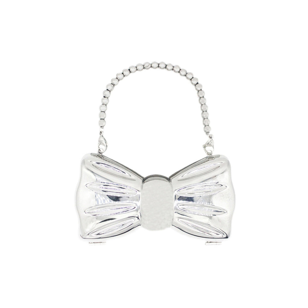 Women’s Silver Bow Clutch Mini Evening Bags image