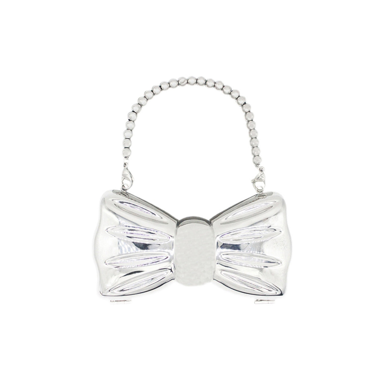 Women’s Silver Bow Clutch Mini Evening Bags image