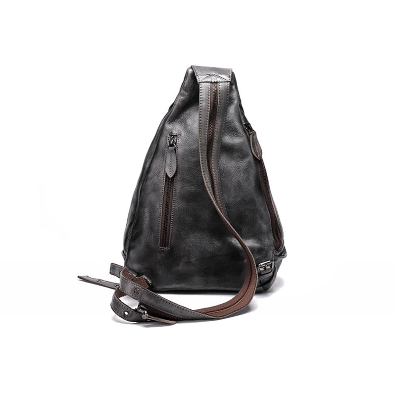 Women’s Flower Embossed Vintage Genuine Leather Sling Bags image 2