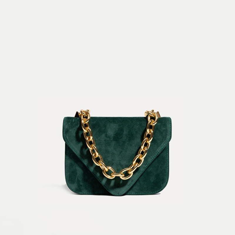 Women’s Genuine Leather Envelope Bags Chains Shoulder Purse image 3