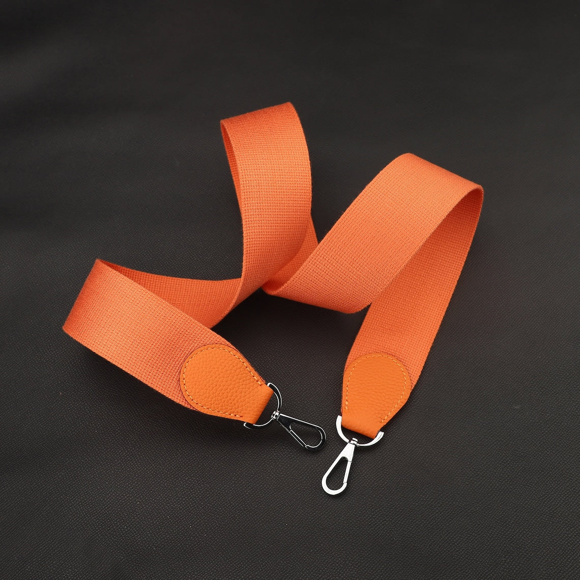 Canvas Bag Strap: 5cm Wide, Leather Accents, Gold Clasp